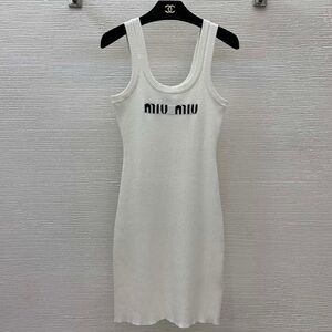 Miu Miu Ivory Sleeveless Mini Dress